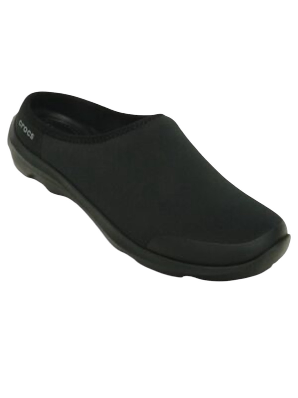 Crocs Duet Busy Day Black 8 SlipOn Mules Slides Comfort Shoe Lightweight Stretch